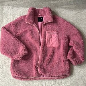 Pull&Bear Pink Puffer Jacket Oversized Cozy